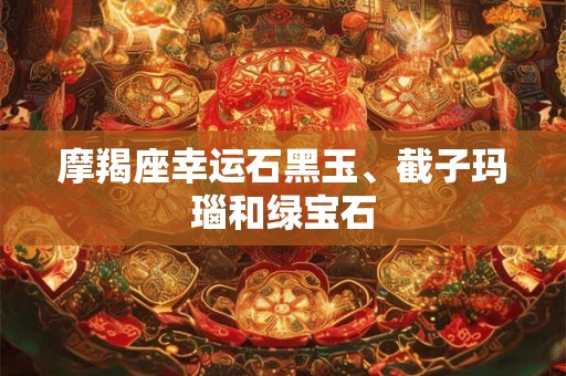 摩羯座幸运石黑玉、截子玛瑙和绿宝石