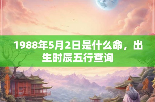 1988年5月2日是什么命，出生时辰五行查询