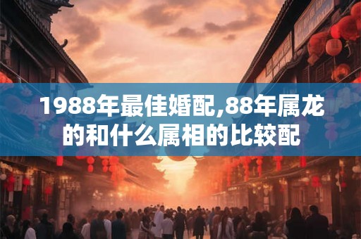 1988年最佳婚配,88年属龙的和什么属相的比较配