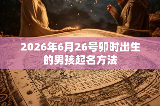 2026年6月26号卯时出生的男孩起名方法