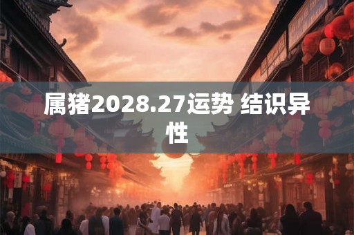 属猪2028.27运势 结识异性