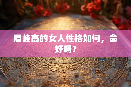 眉峰高的女人性格如何,命好吗? 眉峰高的女人性格如何,命好吗?