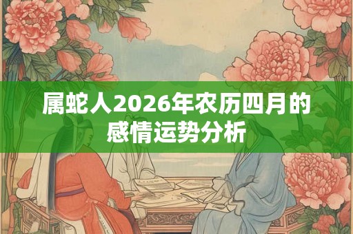 属蛇人2026年农历四月的感情运势分析
