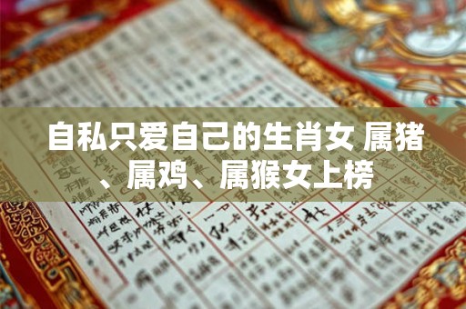 自私只爱自己的生肖女 属猪、属鸡、属猴女上榜