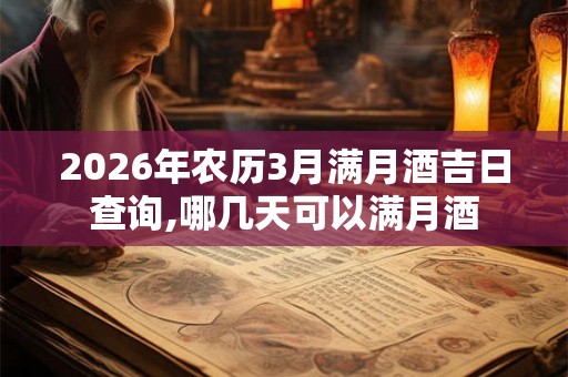 2026年农历3月满月酒吉日查询,哪几天可以满月酒