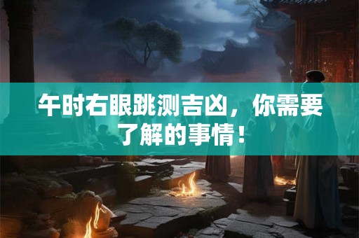 午时右眼跳测吉凶，你需要了解的事情！