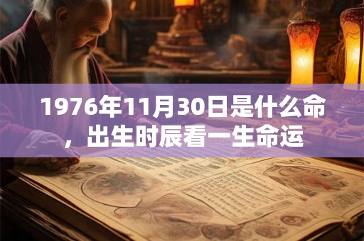 1976年11月30日是什么命，出生时辰看一生命运