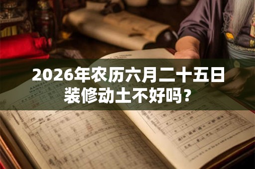 2026年农历六月二十五日装修动土不好吗？