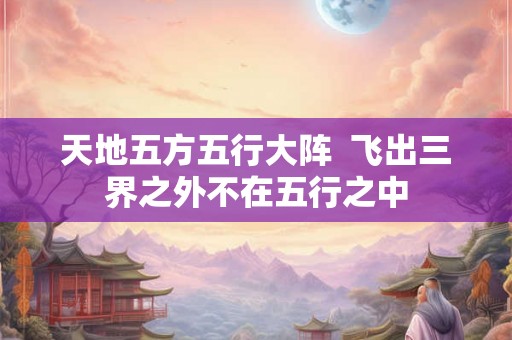 天地五方五行大阵 飞出三界之外不在五行之中 天地五方五行大阵 飞出三界之外不在五行之中