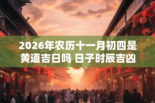 2026年农历十一月初四是黄道吉日吗 日子时辰吉凶