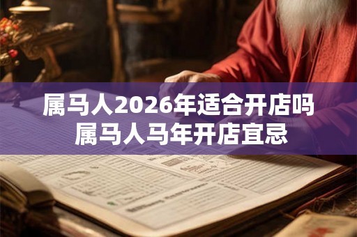 属马人2026年适合开店吗 属马人马年开店宜忌