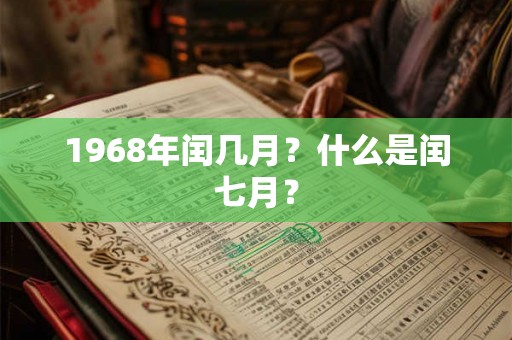 1968年闰几月？什么是闰七月？