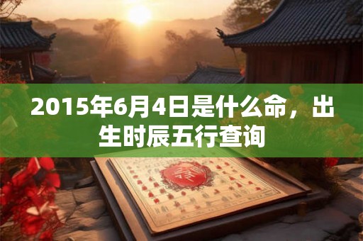 2015年6月4日是什么命，出生时辰五行查询