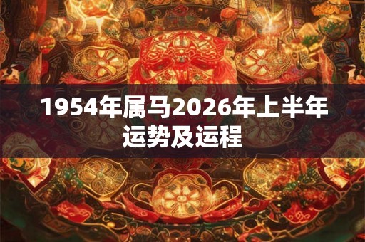 1954年属马2026年上半年运势及运程