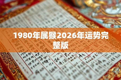 1980年属猴2026年运势完整版