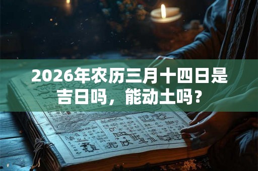 2026年农历三月十四日是吉日吗，能动土吗？