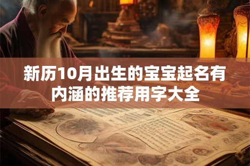 新历10月出生的宝宝起名有内涵的推荐用字大全