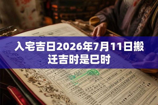 入宅吉日2026年7月11日搬迁吉时是巳时