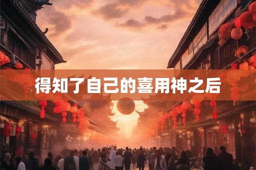 得知了自己的喜用神之后