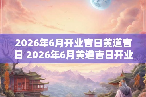 2026年6月开业吉日黄道吉日 2026年6月黄道吉日开业