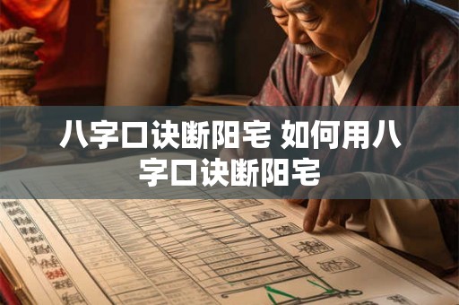 八字口诀断阳宅 如何用八字口诀断阳宅