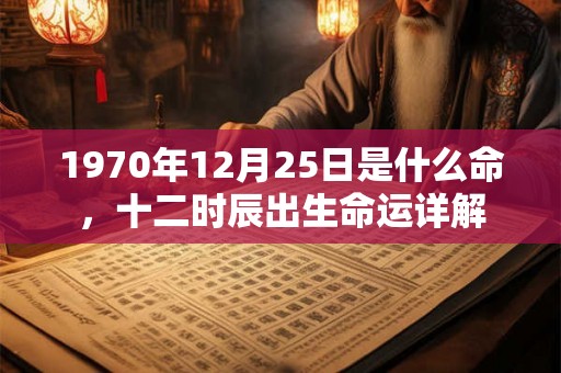 1970年12月25日是什么命，十二时辰出生命运详解