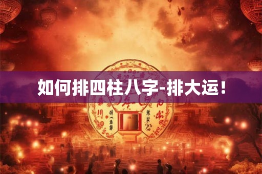 如何排四柱八字-排大运！