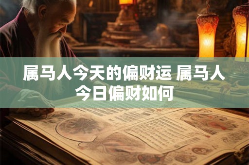 属马人今天的偏财运 属马人今日偏财如何 属马人今天的偏财运 属马人今日偏财如何