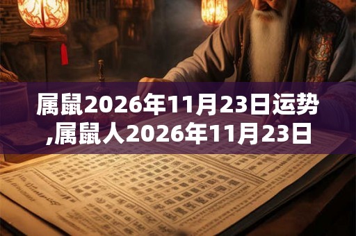 属鼠2026年11月23日运势,属鼠人2026年11月23日财运,生肖鼠2026年11月23日运势
