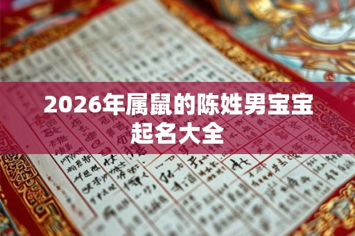 2026年属鼠的陈姓男宝宝起名大全 2026年属鼠的陈姓男宝宝起名大全