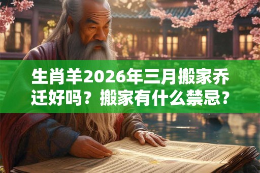 生肖羊2026年三月搬家乔迁好吗?搬家有什么禁忌? 生肖羊2026年三月搬家乔迁好吗?搬家有什么禁忌?