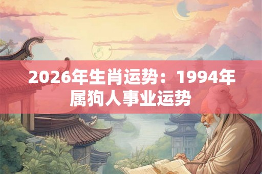 2026年生肖运势：1994年属狗人事业运势
