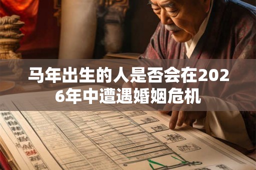 马年出生的人是否会在2026年中遭遇婚姻危机