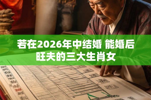 若在2026年中结婚 能婚后旺夫的三大生肖女