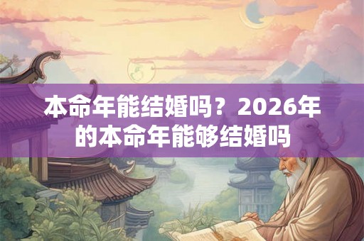 本命年能结婚吗？2026年的本命年能够结婚吗