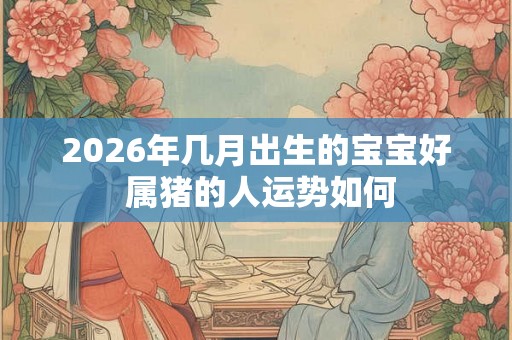2026年几月出生的宝宝好 属猪的人运势如何