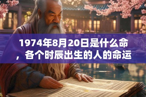 1974年8月20日是什么命，各个时辰出生的人的命运