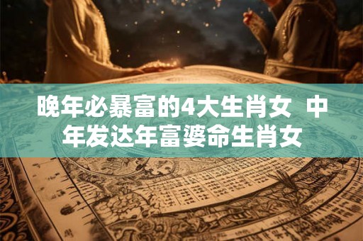 晚年必暴富的4大生肖女  中年发达年富婆命生肖女