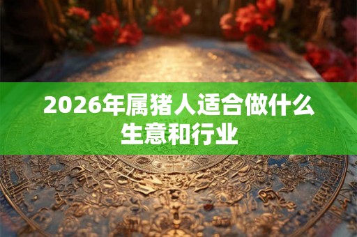 2026年属猪人适合做什么生意和行业 2026年属猪人适合做什么生意和行业