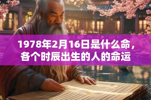 1978年2月16日是什么命，各个时辰出生的人的命运