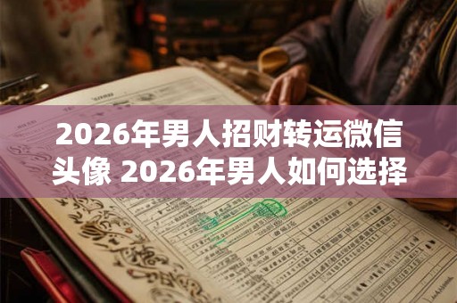 2026年男人招财转运微信头像 2026年男人如何选择招财转运微信头像