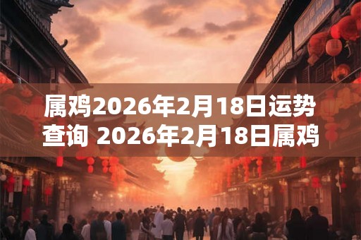 属鸡2026年2月18日运势查询 2026年2月18日属鸡运势分析