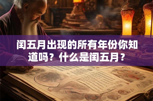 闰五月出现的所有年份你知道吗?什么是闰五月? 闰五月出现的所有年份你知道吗?什么是闰五月?
