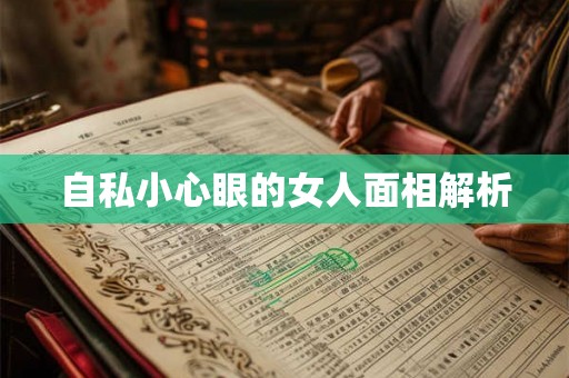 自私小心眼的女人面相解析