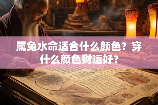 属兔水命适合什么颜色?穿什么颜色财运好? 属兔水命适合什么颜色?穿什么颜色财运好?