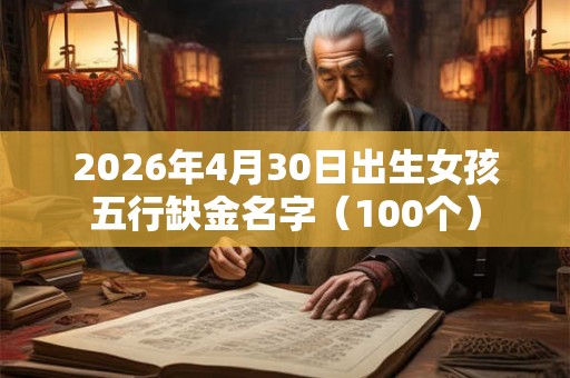 2026年4月30日出生女孩五行缺金名字（100个）