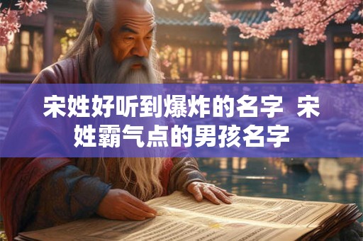 宋姓好听到爆炸的名字  宋姓霸气点的男孩名字