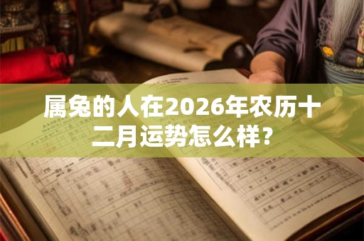 属兔的人在2026年农历十二月运势怎么样？
