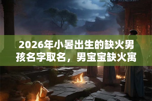 2026年小暑出生的缺火男孩名字取名，男宝宝缺火寓意好的名字
