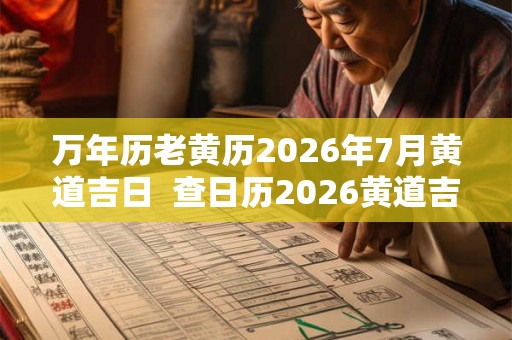 万年历老黄历2026年7月黄道吉日  查日历2026黄道吉日